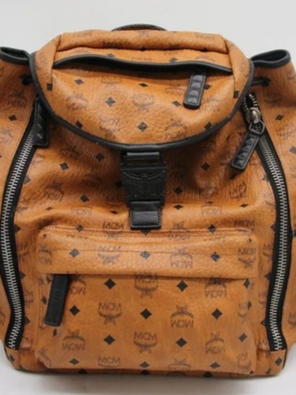 MCM Brandenburg Medium Backpack - Visetos Cognac